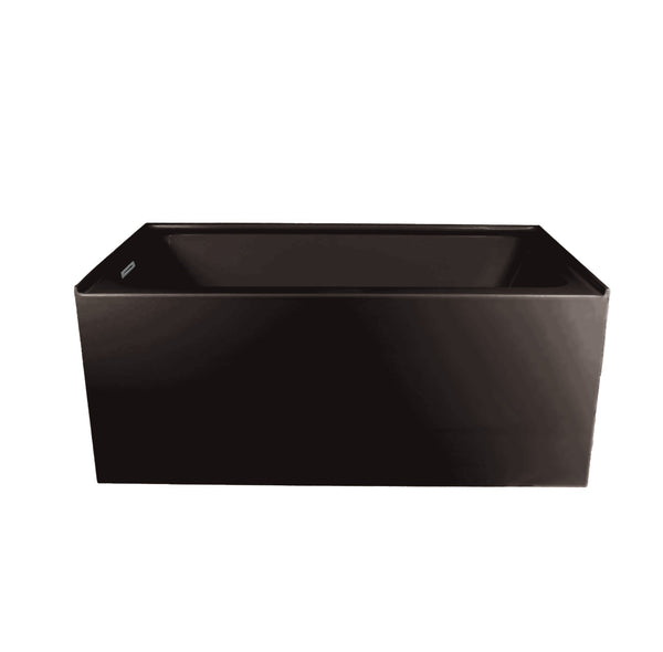 60’’ matte black left alcove bathtub