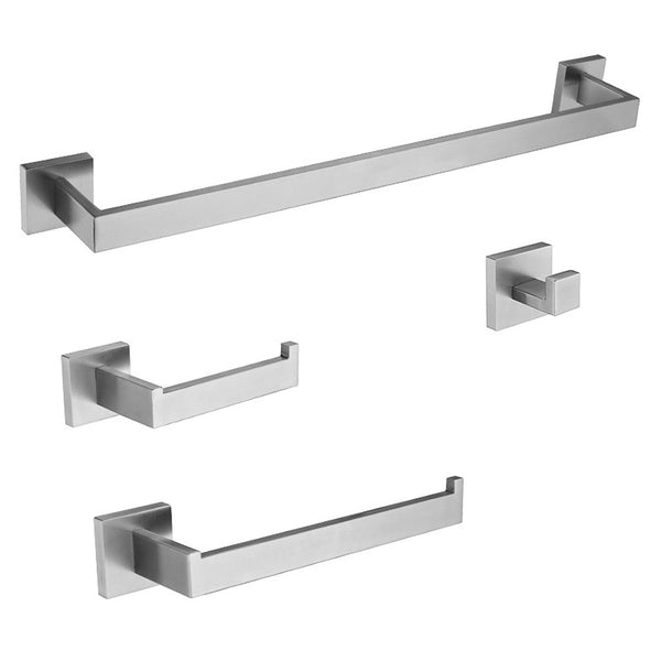 Chrome square assorted accessory set