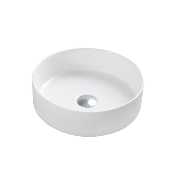 14’’X14’’ round white porcelain vessel sink