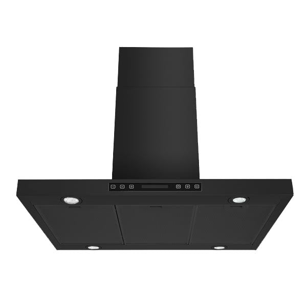 Matte Black Island Square Range Hood 500Cfm