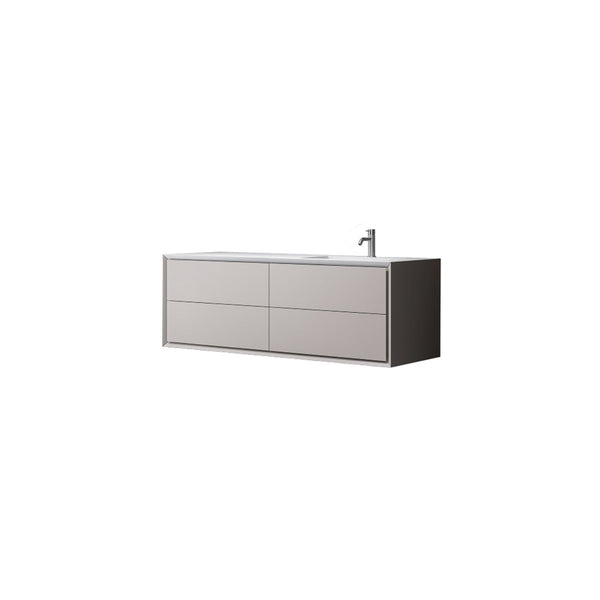 60'' SUSPENDED VANITY 4 DRAWERS MATTE GRAY