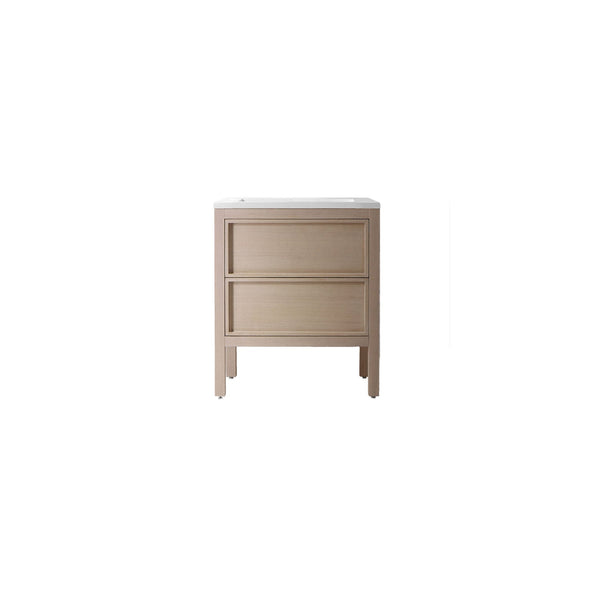 30" VANITY ON LEGS 2 DRAWERS ''SHAKER'' BLEACHED OAK