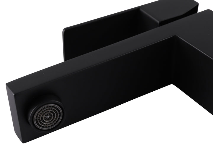 Modern single-hole vessel sink faucet in sleek matte black