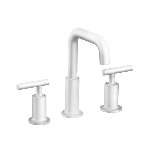 Matte White Round Faucet W 2 Handles