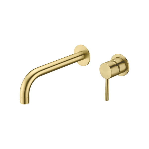 Brushed brass (Gold) round wall mounted faucet