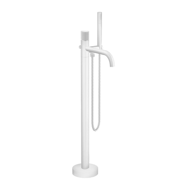 Matte White Industrial Freestanding Faucet