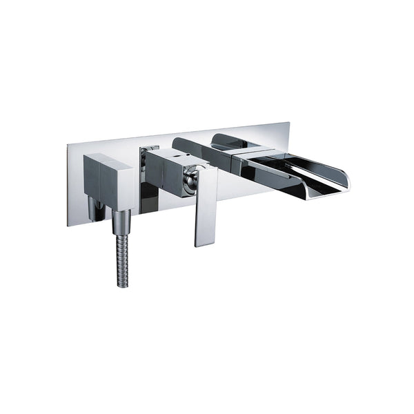 Square wall-mounted bath faucet