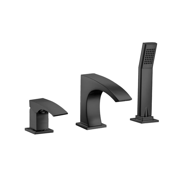 Matte Black 3Pcs Bathtub Faucet