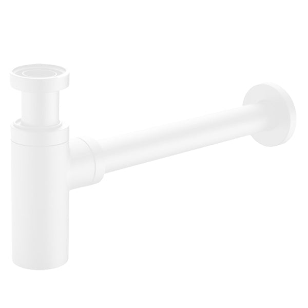 Matte white decorative waste drain trap