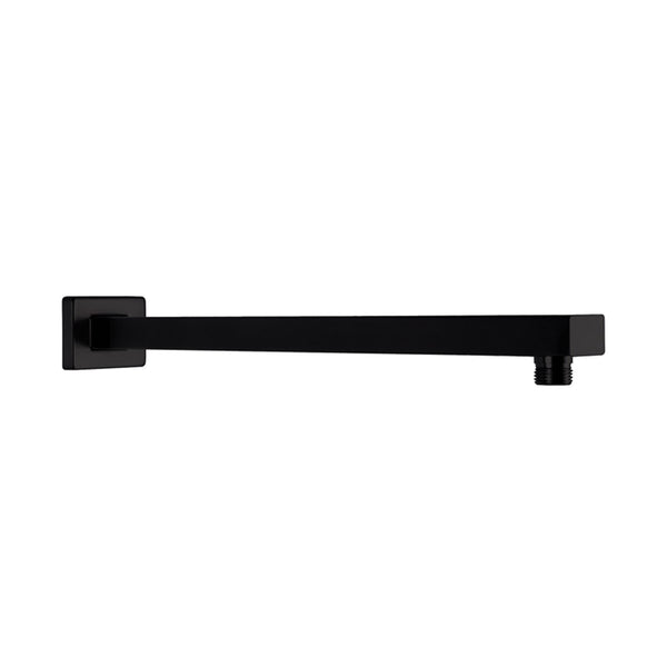 16’’ matte black rectangular shower arm