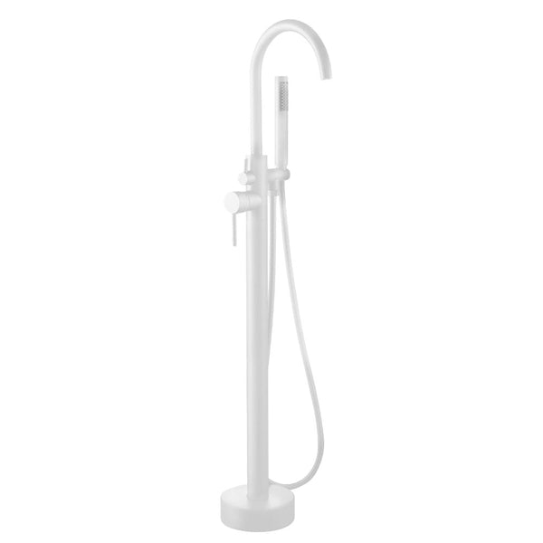 Matte White Round Freestanding Faucet